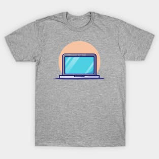 Laptop Cartoon Vector Icon Illustration (3) T-Shirt